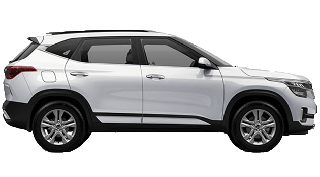 White colored Kia Seltos Sideview