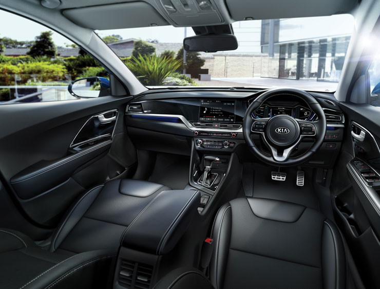 Front View from the front seats of Kia Niro