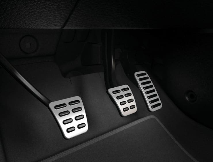 Three Metal Pedals in the vehicle