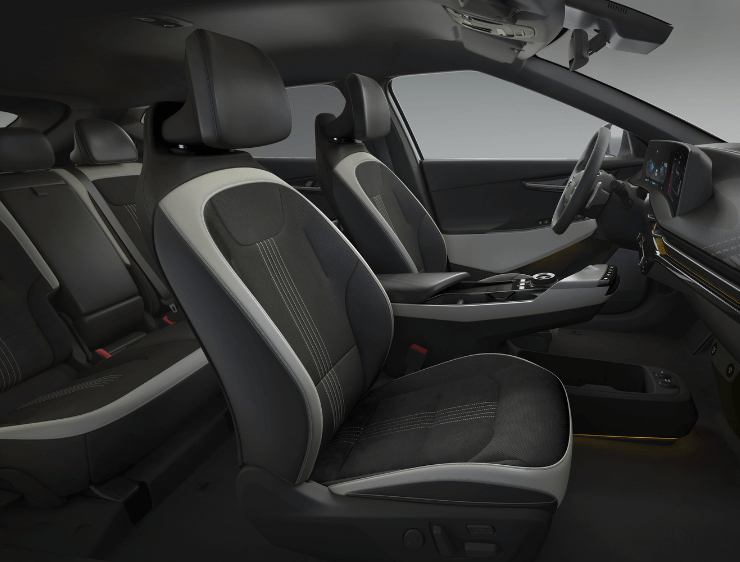 White and black color seats and interior of Kia EV6
