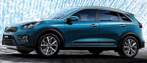 Kia Niro Hybrid next to flowing water